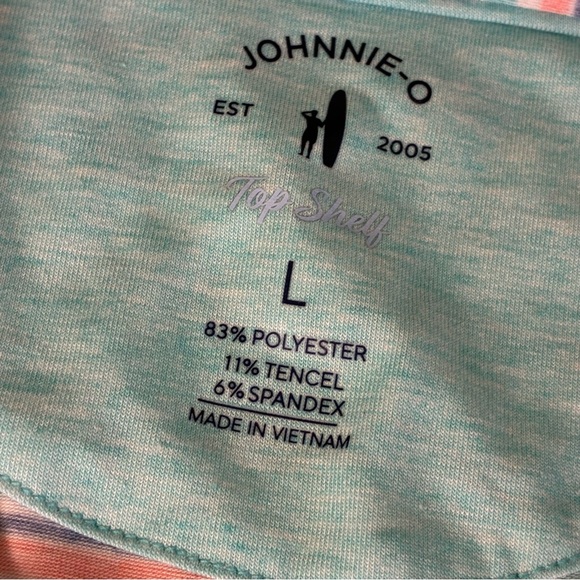 Johnnie-O Men's Top Shelf Striped Polo Shirt - Blue, Pink, White - Picture 2 of 9